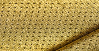 Brocade altın rengidir. Küçük bir polka şeklinde. Brocade genellikle altın ve gümüş ipliklerle renklendirilmiş ipekten yapılan süslü bir mekik kumaşıdır. Rönesans 'ta önemli bir kumaş.