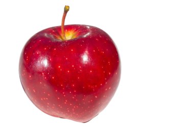 Beyaz arka planda elma. Adem 'in elmaya alerjisi olsaydı dünya farklı olurdu.