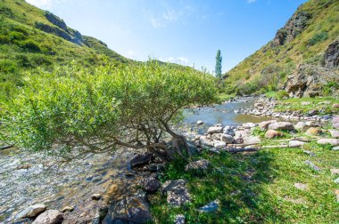 Nehrin kayalık kanyon boyunca akan sakin akışı büyüleyici bir tablo oluşturur. Doğanın güzelliği arka planda beliren dağlarla birlikte tam olarak sergileniyor. Huzuru hisset