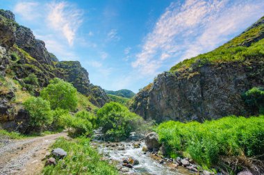 Kayalık bir kanyondan akan bir nehrin dinginliği. Dağların kalbinde nefes kesen doğal güzellikler olacak. Bu doğal harikanın görkemli manzarasının ve huzurunun tadını çıkarın..