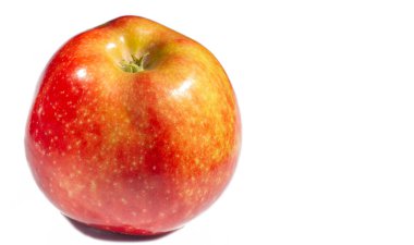Beyaz arka planda elma. Adem 'in elmaya alerjisi olsaydı dünya farklı olurdu.