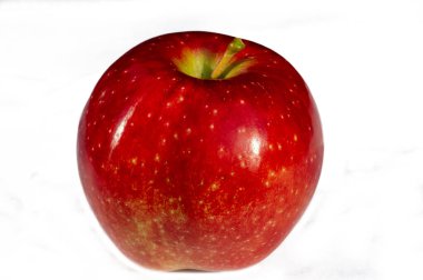 Taze, olgun, yüksek miktarda vitamin içeren bir elma. Sağlıklı bir atıştırmalık için sulu ve lezzetli meyveler. Kırmızı renk sağlık ve canlılığı simgeler..