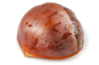 Kestanenin güzel altın tonları çarpıcı detaylarla yakalanır. Boş beyaz tuval doğanın karmaşık ayrıntılarını ortaya koyuyor. Makro fotoğrafçılık güzellik sergiliyor