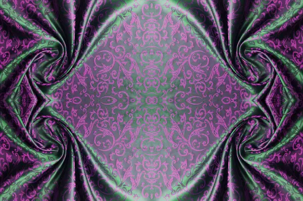 Kusursuz bir doku. İpek kumaş. Pembe-yeşil gözlükler. Projene bu ipek kumaşla su sıçrat. Değişik boyutlardaki desenler çift çizgiler arasında değişmektedir.