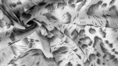 Afrika usulü siyah beyaz ipek kumaş. Tasarımcı, doku deseni, arkaplan koleksiyonu.