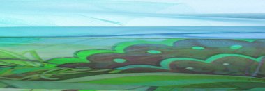 Kusursuz. Kumaşın mavi-yeşil renkleri flora ve fauna ile işlenmiş. Süslü elbisem. Anlaşılmaz, tuhaf şeyler düşünüyorum ve onların etrafında bir dünya yaratmaya çalışıyorum..