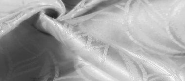 Ayrıntılı Beyaz Saten Kumaş. Karmaşık Çiçek desenli. Karmaşık çiçek desenli.,