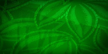 Kabartmalı yaprak desenli yeşil kumaş, parıldayan yansımalarla vurgulanan karmaşık tasarımlar.