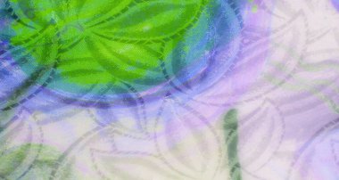 Mavi ve mor tonlarda hassas bir kumaş yakın plan. Karmaşık çiçek desenleri var. Yumuşak kıvrımlar oluşturuyor..