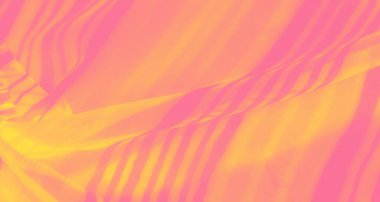 Yumuşak kıvrımlar ve pembe ve sarı renkte dalgalanmalar içeren soyut bir kumaş tasarımı. Alternatif çizgiler, kumaşın dinamik görünümünü geliştirerek hareket ve derinlik hissi yaratıyor..