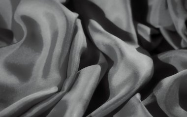 Kumaşın gri ölçekli görüntüsü ışığın yarattığı karmaşık kıvrımlara odaklanıyor. Gölgeler doğal eğrileri vurgular, onu ideal bir soyut arkaplan ya da tasarım elementi yapar..