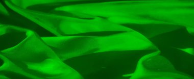 Görüntü, maddeye pürüzsüz ve kadife görünümlü ışık ve gölgeli yeşil kumaş kıvrımlarına sahiptir. Parlak renk, kumaşın lüks havasını arttırır..