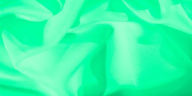 Yumuşak kıvrımlı ve akışkan kıvrımlı yeşil kumaşın bulanık bileşimi pürüzsüz bir doku ve akışkan bir hareket yaratır. Canlı yeşil bir renk görüntüye hükmediyor, görsel çekiciliği arttırıyor..