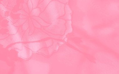 Pembe pürüzsüz çiçekli bulanık kumaş. Bu pembe kumaş dizaynı yumuşak ve romantik bir his için bulanık. Pürüzsüz bitiş ve narin çiçekli detaylar modaya uygun hale getiriyor.