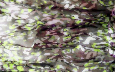 Görüntü - organik şekilli mavi, yeşil ve beyaz desenli soyut bir düzenleme. Doku yumuşak ve pürüzsüz görünüyor, kumaşın akışı ışığın sanatsal etkileşimini yaratıyor.