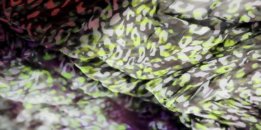 Görüntü - mavi, yeşil ve beyaz organik desenli canlı bir kumaş. Kumaşın yumuşak kıvrımları ve akışkan dokusu sanatsal bir ışık ve gölge dengesi yaratarak zengin bir...