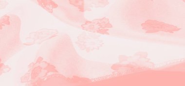 Bulanık pembe çiçekli kumaş, zarif çiçek desenleri, akışkan, saf bir malzeme, hafif tasarım ve nazik kıvrımlar, romantik ve kadınsı bir moda için mükemmel bir görünüm yaratır.