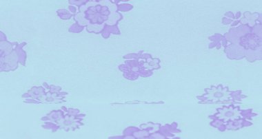 Katlanmış bulanık, şeffaf kumaş ve açık mor çiçek desenli. Yumuşak, katmanlı efekt havadar, rüya gibi bir atmosfer yaratır. Arka plan ve soyut kompozisyonlar için mükemmeldir..