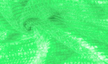 Üst üste binen katmanlara sarılı parlak yeşil dantel kumaş bulanıklığı büyüleyici bir doku oluşturuyor. Kumaş ışığı yakalar, karmaşık dizaynını ve pürüzsüz akışını ortaya çıkarır..