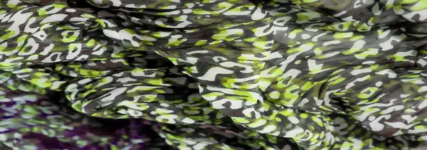 Yeşil, siyah ve beyaz soyut desenlerin bulanıklığı bu kumaş tasarımında dinamik ve organik bir akış yaratır. Düzensiz şekiller canlı ve enerjik bir doku oluşturur, cesur sanatsal kavramlar için mükemmeldir..