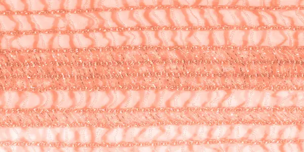 Karmaşık dokuma ve parıldayan ışık efektleriyle mercan dantelli bir kumaşın bulanıklığı. Hassas dantel işi, sanatsal tekstil icatları için ideal yumuşak ve lüks bir his yaratır..