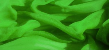 Yumuşak, canlı yeşil kumaş bulanıklığı karmaşık kıvrımlar ve kıvrımlar oluşturuyor. Hassas malzeme ve şeffaf kalitesi görüntüde bir derinlik ve incelik hissi yaratıyor..