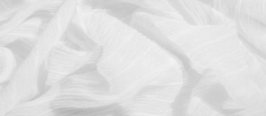 Yumuşak, dalgalı, bulanık beyaz kumaş ve karmaşık ışık oyunu hassas ve huzurlu bir görsel etki yaratıyor. İnce kıvrımlar ve vurgular dokunsal kaliteyi arttırır.