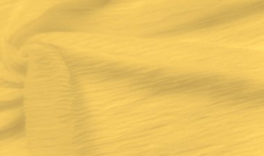 Bu sarı kumaşın üzerinde, kumaşın içinden geçen yumuşak çıkıntılar, sofistike ve zarif bir desen oluşturur. Pürüzsüzlük ince dokuyla çelişiyor.