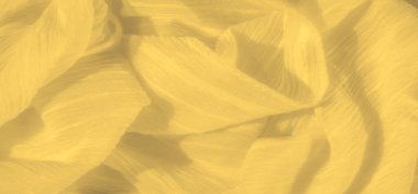 Bulanık sarı kumaş dokulu yüzeyinde ince dalgalar oluşturuyor. Parlak, güneşli renk kumaşın yumuşak kıvrımlarını ve akış hareketlerini arttırır, hafif bir his verir..