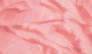 Yumuşak mercan kumaşının bulanık kıvrımları ve parıldayan bir dokusu var. Akan madde lüks ve pürüzsüz bir his veriyor, arka plan ya da tekstil için mükemmel..