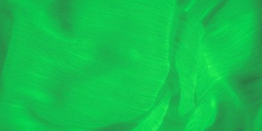 Canlı yeşil kumaştan oluşan bulanık, ince, iç içe geçmiş lifler derinlik ve boyut yaratıyor, dokuların doğal ve sanatsal bir düzeninde pürüzsüz bir şekilde birbirine karışıyor..