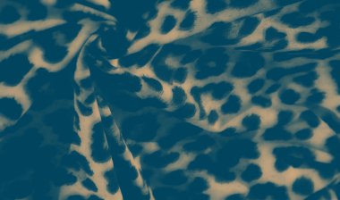 Görüntü, kalın bir hayvan deseni ile süslenmiş kumaşın hareketini gözler önüne seriyor. Dinamik tasarım bir hareket, doku ve soyut çekicilik hissi ekler..