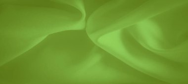 Bulanık yeşil kumaş ince kıvrımlar ve nazik kıvrımlarla akar. Zengin yeşil tonu pürüzsüz dokusuyla çelişiyor, çekici ve parlak bir tekstil görüntüsü yaratıyor..