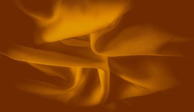 Turuncu kumaş bulanıklığı pürüzsüz kıvrımlar ve yumuşak dokular oluşturuyor. Sıcak turuncu renk yumuşak ve akışkan bir görünüm yaratıyor. Hassas gölgeler ve kumaşın dokusunu güçlendiriyor..