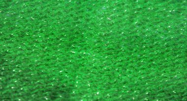 Kumaş, etrafındaki ışığı yansıtan parıltılı bir yüzeyle güçlendirilmiş parlak yeşil bir renk sergiliyor. Dokuma dokusu ve ince kıvrımlar canlı ve lüks bir görsel etki yaratır..