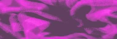 Mor ve siyah kareli kumaşların bulanık yakın plan, yumuşak, akışkan kıvrımlı. Dokuma deseni detaylı, ince desenli ve güçlü kontrastlı canlı bir kumaşı gösteriyor..