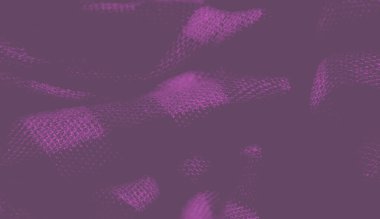 Mor renkli ve siyah kareli kumaşın bulanık yakın çekimi. Yumuşak doku ve detaylı dokuma deseni güçlü bir kontrast ve derinliğe sahip akıcı, katlanmış bir tasarım yaratır..