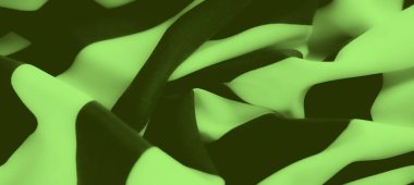 Yumuşak, koyu aksanlı, dalgalı desenli katmanlı yeşil kumaşın bulanık görüntüsü. Bu tasarım çarpıcı bir karşıtlık yaratır ve derinlik ekler, onu arka plan ve tekstil projeleri için ideal kılar.