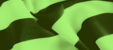 Siyah dalga benzeri çizgileri olan yumuşak yeşil kumaş bulanıklığı, yumuşak bir kıvrım şekli yaratıyor. Kusursuz doku, zarif kıvrımlarla akan, örtülü bir efekti vurgular.