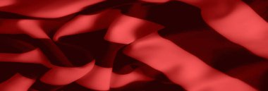 Koyu kırmızı kumaş, koyu siyah çizgilerle süslenmiş, pürüzsüz perdeler, bir hareket ve zarafet hissi yaratıyor. Yumuşak dokusu ve renk kontrastı konforlu cazibesine ekliyor.