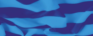 Bulanık mavi kumaş, koyu aksanlı ve yumuşak kıvrımlı. Dinamik katman ve zengin renk kontrastı, zarif arka planlar veya soyut tekstil sanatı için uygun bir derinlik duygusu yaratır..