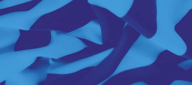 Koyu, koyu aksanlı katmanlı mavi kumaş modern bir model oluşturuyor. Yumuşak kıvrımlar ve nazik kıvrımlar karmaşık ve zarif bir tekstil dokusu taşır..