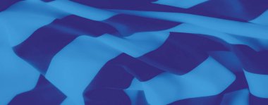 Derin gölgeli mavi kumaştan bulanık, bu soyut tekstil tasarımına görsel derinlik ve zarafet ekleyen yumuşak kıvrımlar ve akışkan kıvrımlardan oluşan dokulu bir desen oluşturuyor..