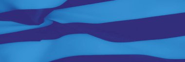 Koyu tonlu, kıvrımlı ve gölgeli katlanmış mavi kumaş. Kumaşın dokusunun zarafetini ve derinliğini vurgulayan minimalist, soyut bir desen oluşturuyor..