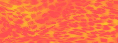 Görüntü turuncu ve kırmızı renkli canlı bir şema ile, bu kumaş çiçekli elementlere benzeyen benzersiz bir soyut desen sergiler, canlı bir dokunuş ekler..