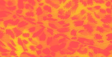 Görüntü parlak ve canlı, bu kumaş karmaşık, soyut desenler ve sıcak turuncu ve kırmızı renkler sergiliyor. Kumaşın ayrıntıları ve kıvrımları katmanlı bir etki yaratır.,