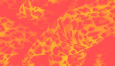 Görüntü zengin, canlı turuncu ve kırmızı desenli dinamik bir kumaş soyut çiçek şekillerini anımsatıyor ve çarpıcı bir görsel etki yaratıyor. Canlı renk paleti tasarımın yoğunluğunu arttırır