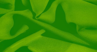Bulanık, canlı yeşil kumaş pürüzsüz, yumuşak kıvrımlar yüzeyde yayılıyor, lüks bir his veriyor. Materyalin dokusu ve zarif hareketi derinlik ve karmaşıklık getirir..