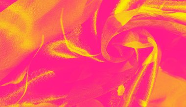 Pembe bir bulanıklık ve çiçek aksanlı sıcak sarı kumaş. Dönen kıvrımlar, ışık ve derinlikle dolu yumuşak ve uyumlu bir desen oluşturuyor..