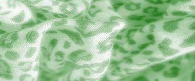 Görüntü. Yumuşak kıvrımlı yeşil leopar desenli kumaş, eşsiz bir doku ve zarafet karışımı sunuyor. Moda tasarımı için ideal, ya da yaratıcı arka planlar, biraz sofistike.